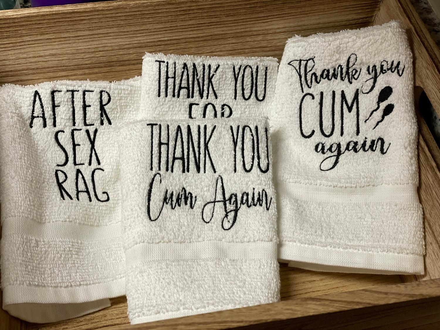Thank You C*m Again Wash Rag- C*m Towel- Anniversary Gift, Gift For Him, Funny Gift, Valentines Gift