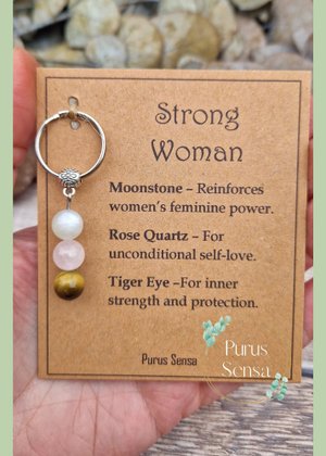 Strong woman crystal keyring. Friendship crystal gift. Personalised crystal keyring for international womans day. Mothers day. Galentines.