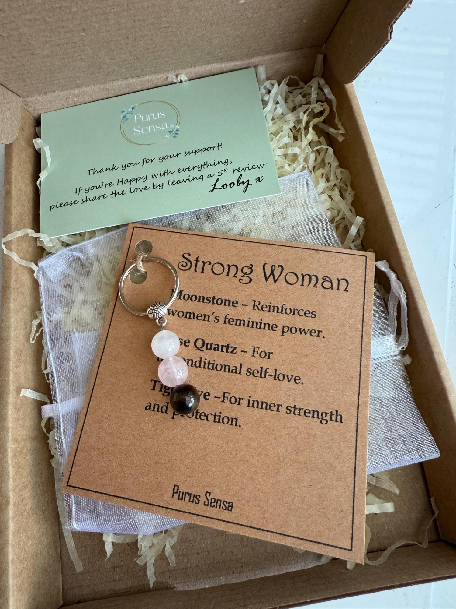 Strong woman crystal keyring. Friendship crystal gift. Personalised crystal keyring for international womans day. Mothers day. Galentines.