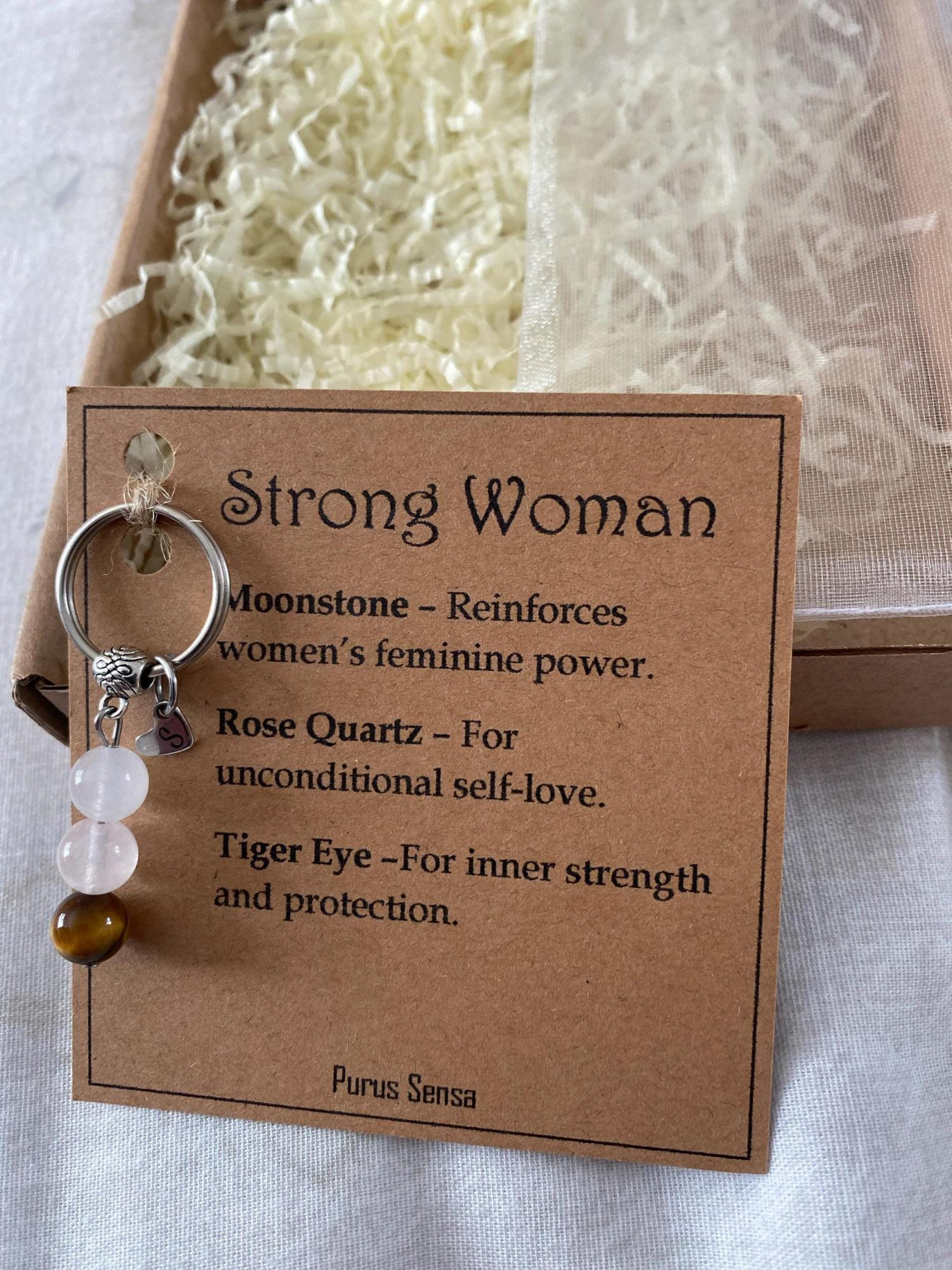 Strong woman crystal keyring. Friendship crystal gift. Personalised crystal keyring for international womans day. Mothers day. Galentines.