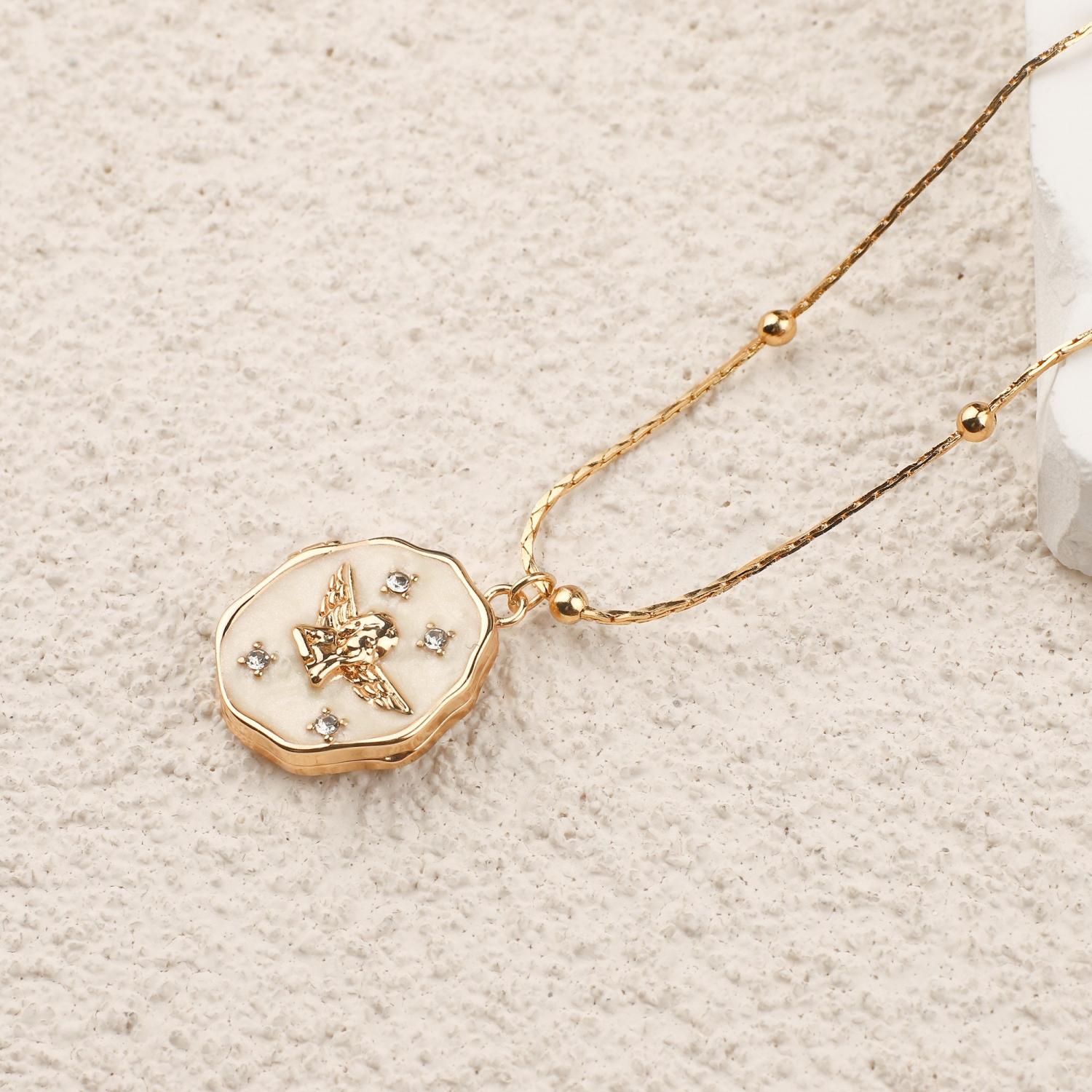 Custom Angel Locket Necklace with Photo, Vintage Locket Necklace, Memorial Jewelry, Necklace for Mom, Mother's Day Gift, Gift for Her