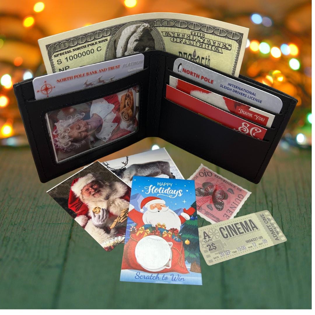 Santa's Lost Wallet Evidence Kit: Sleigh License, Credit Card, Mrs. Claus Note