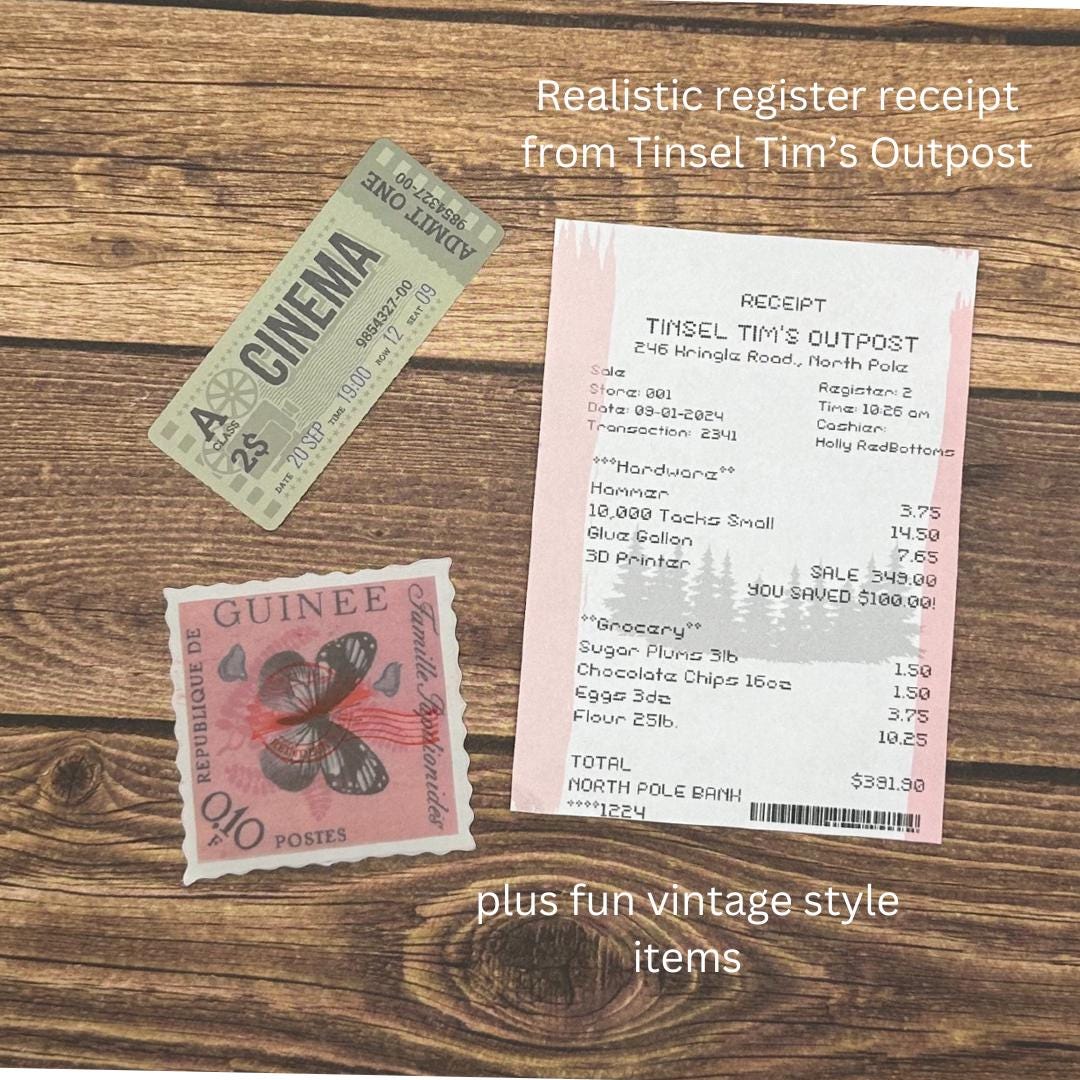 Santa's Lost Wallet Evidence Kit: Sleigh License, Credit Card, Mrs. Claus Note