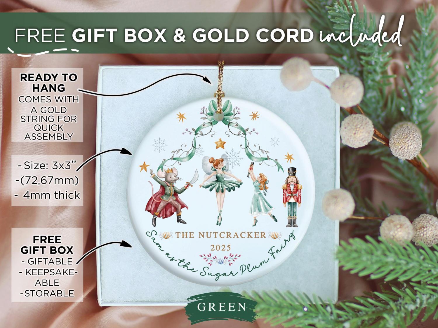 Personalized Nutcracker Christmas Ornament The Nutcracker Ballet Dancer Keepsake Nutcracker Christmas Holiday Custom Ballerina Ornament Gift