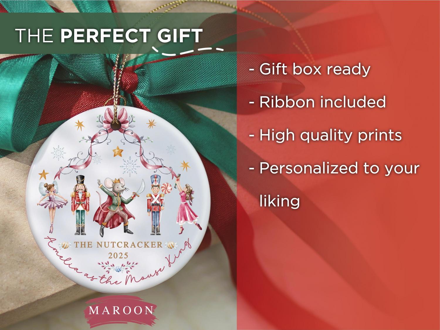 Personalized Nutcracker Christmas Ornament The Nutcracker Ballet Dancer Keepsake Nutcracker Christmas Holiday Custom Ballerina Ornament Gift