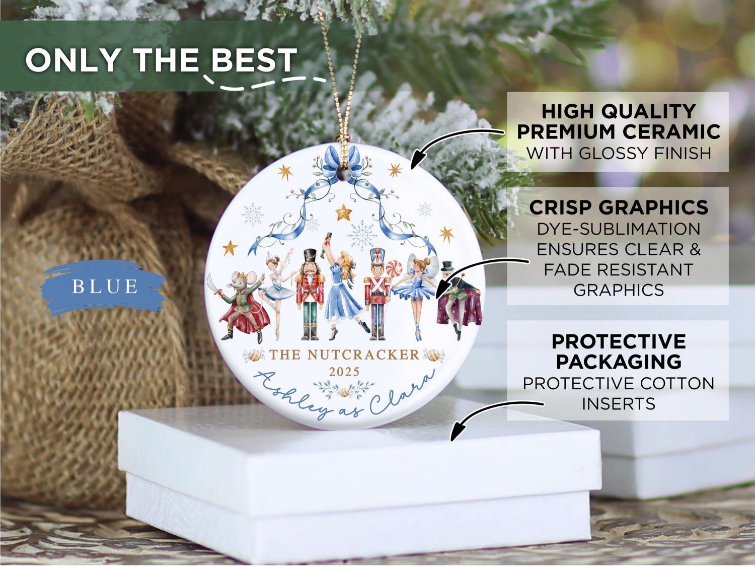 Personalized Nutcracker Christmas Ornament The Nutcracker Ballet Dancer Keepsake Nutcracker Christmas Holiday Custom Ballerina Ornament Gift