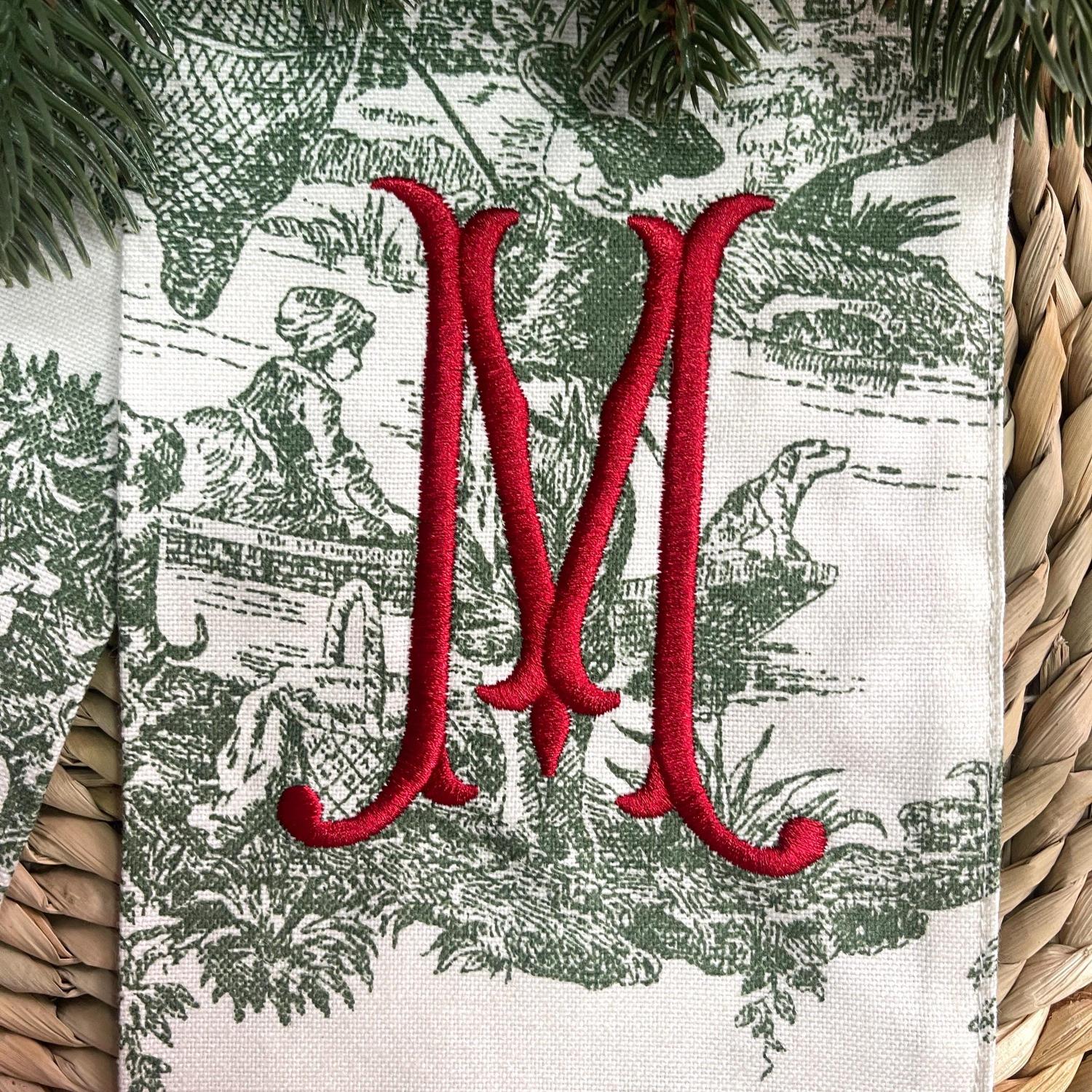 Christmas Toile Wreath Sash with Personalized Embroidered, Nutcracker sash 60’ | DDP shipping to the USA