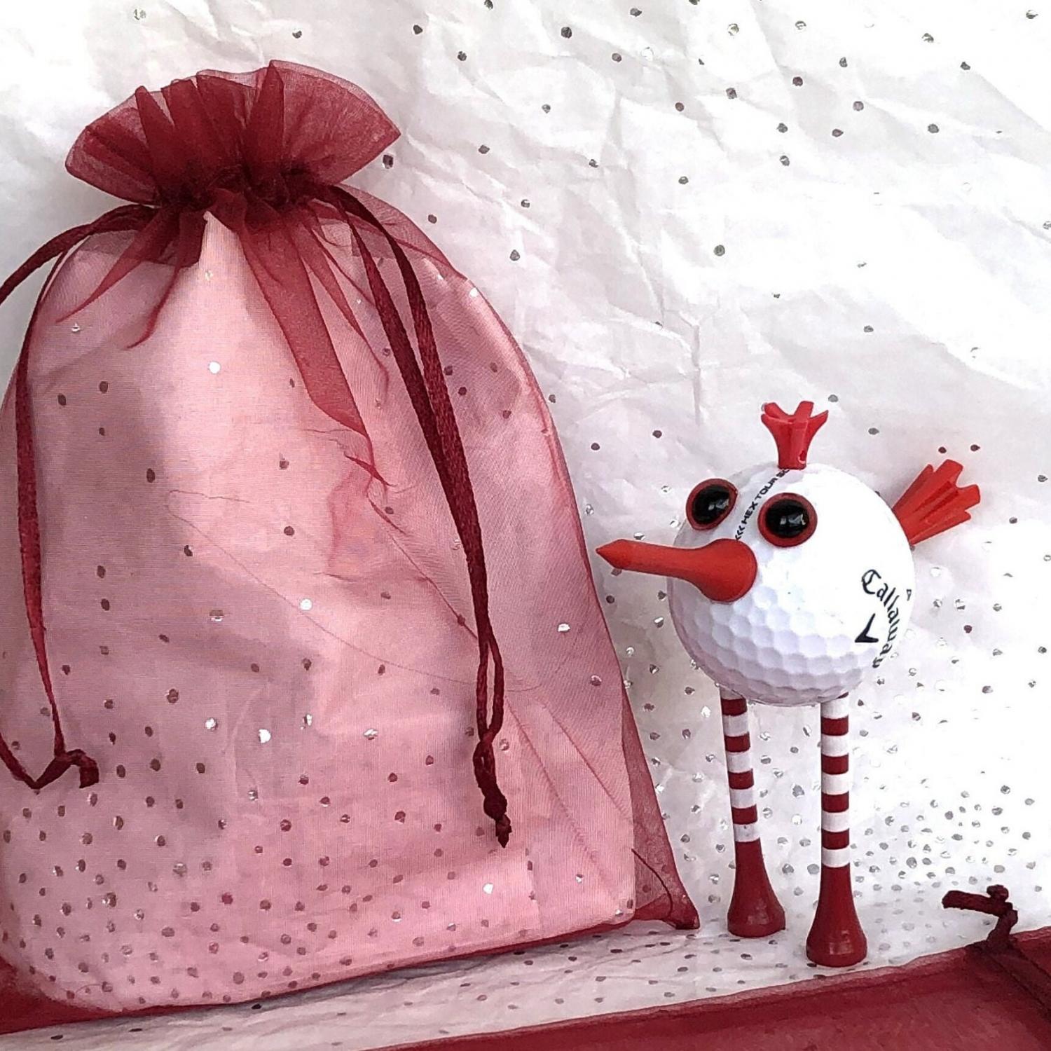 Golf Ball Birdie Christmas Ornament: Upcycled Golf Gift