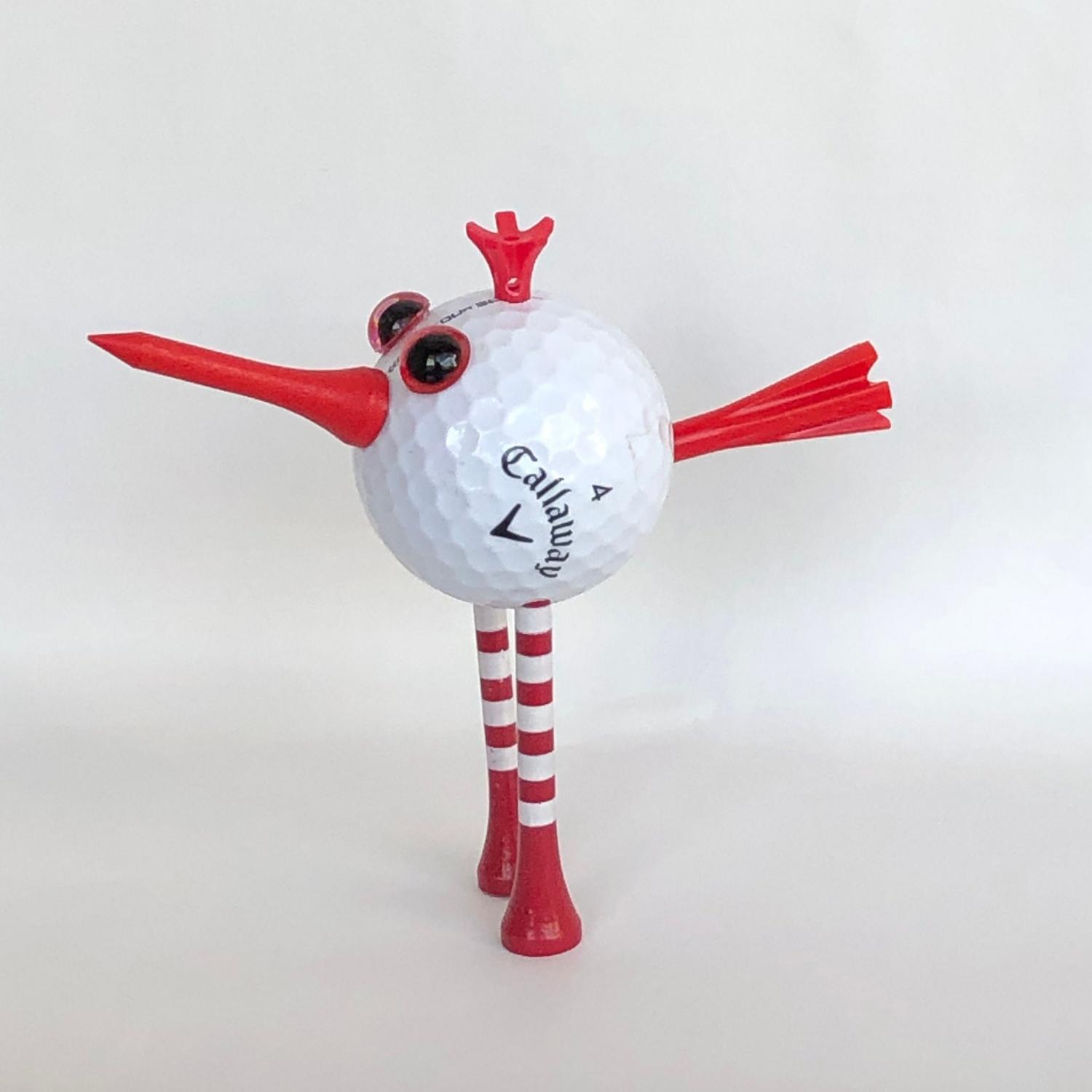 Golf Ball Birdie Christmas Ornament: Upcycled Golf Gift