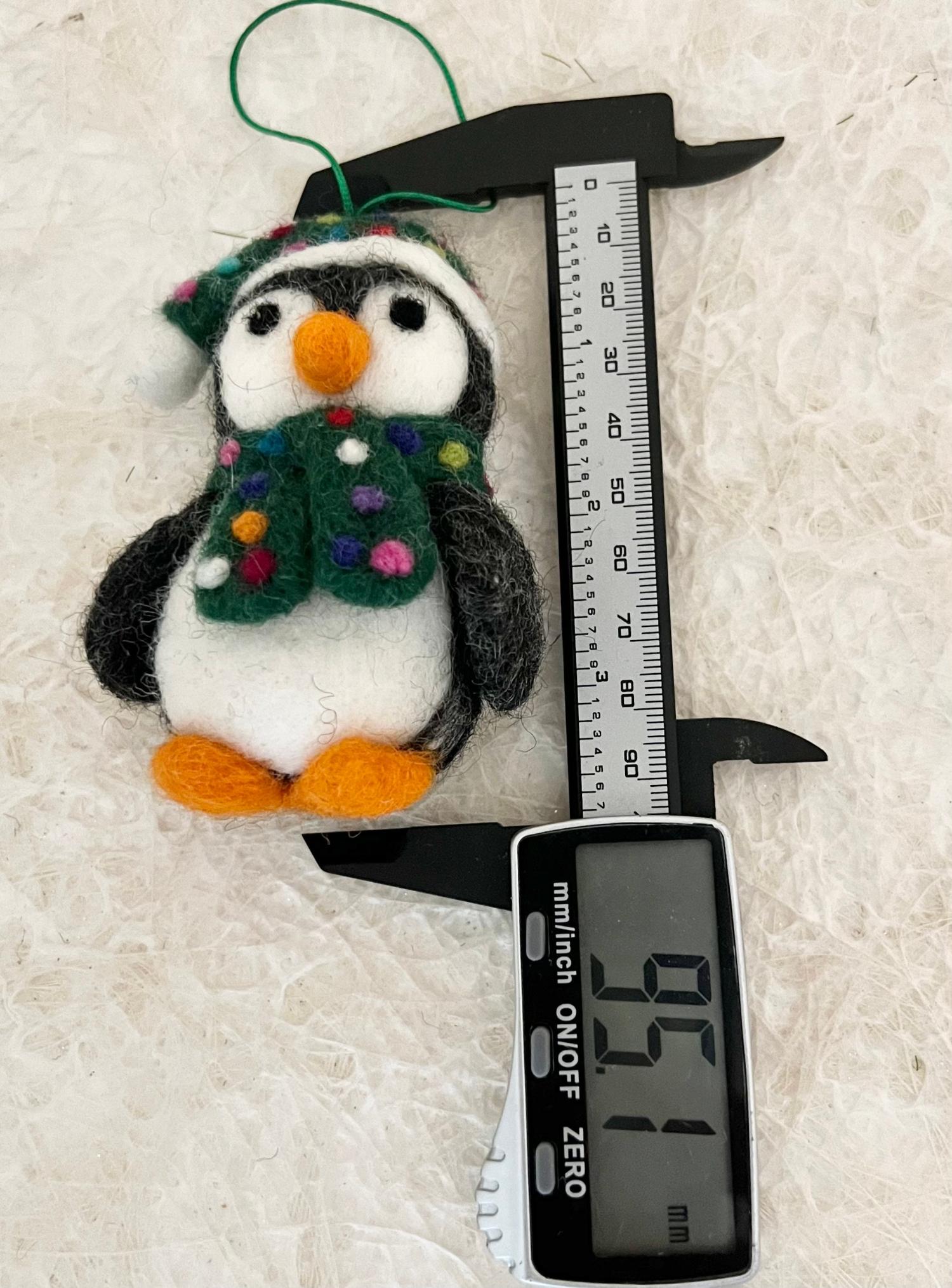 Felt Ornaments Needle Felted Penguin Felt Memorial Gift Ornament Needle Felted Santa Penguin, Realistic Felted Penguin Needle Felted animal