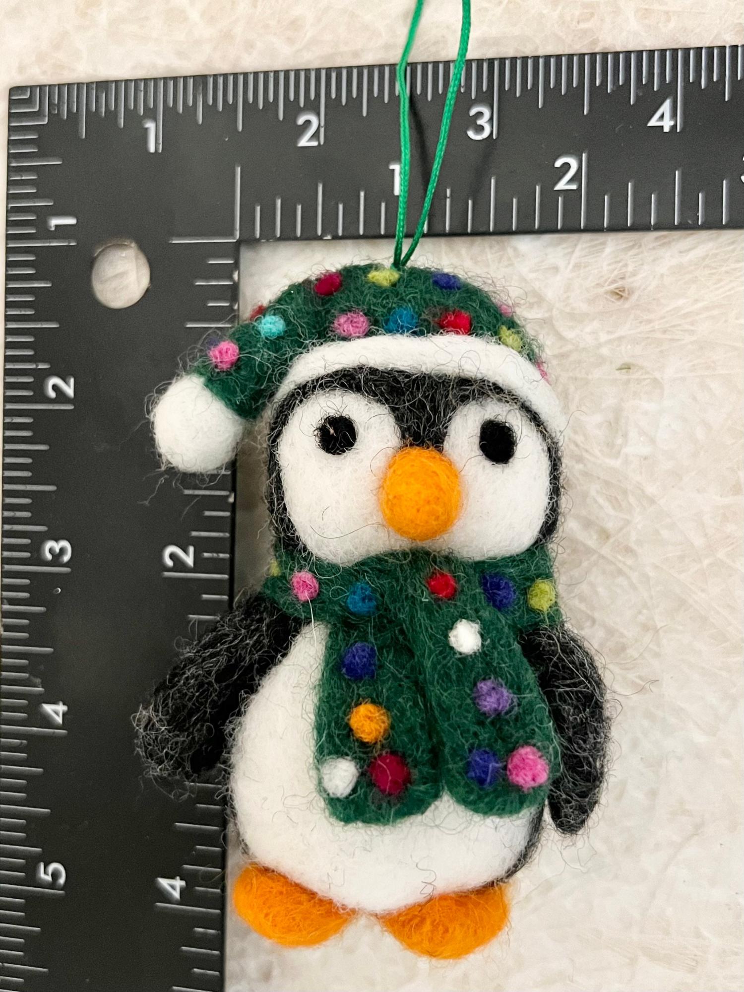 Felt Ornaments Needle Felted Penguin Felt Memorial Gift Ornament Needle Felted Santa Penguin, Realistic Felted Penguin Needle Felted animal