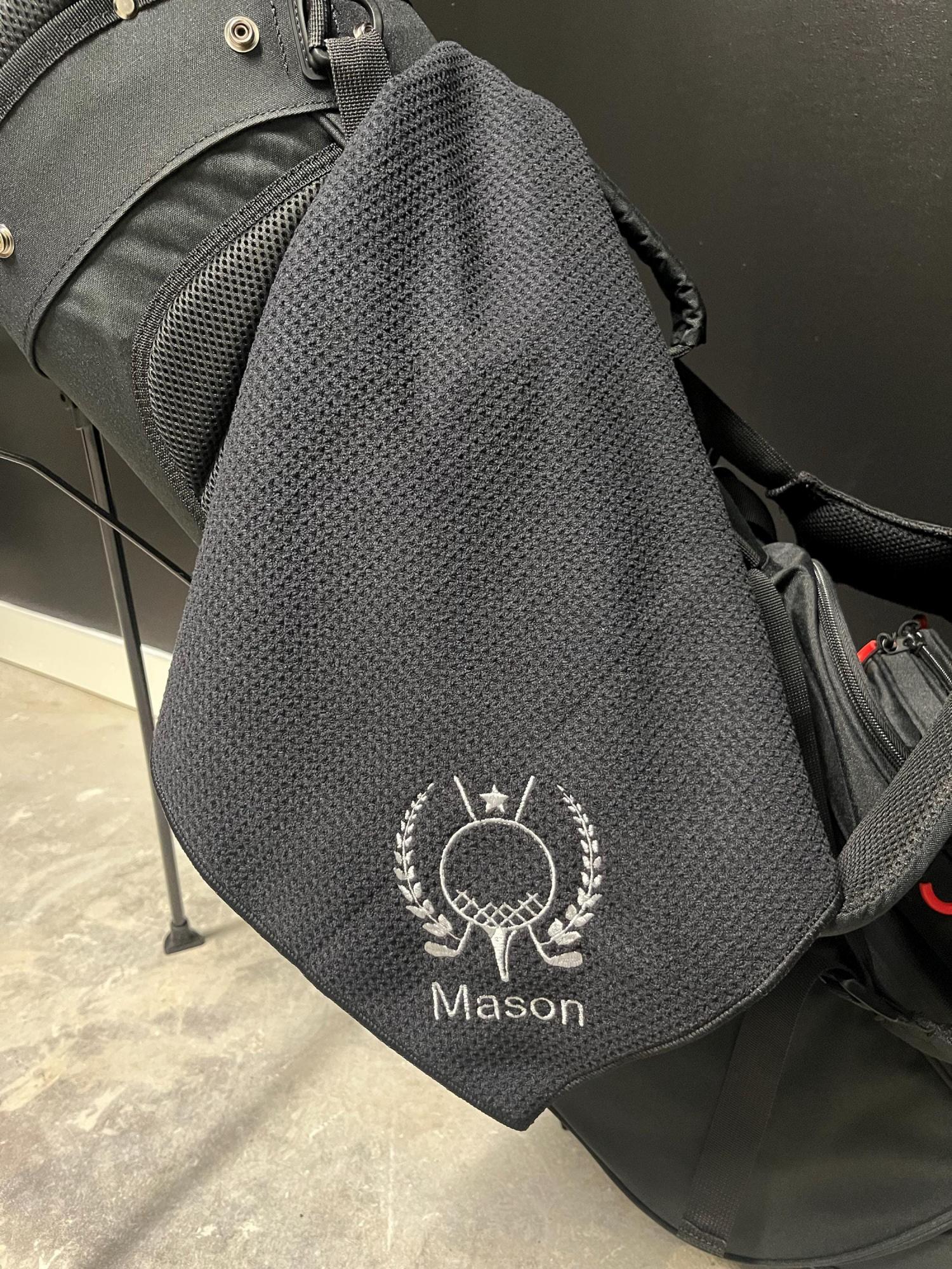 Custom Golf Towel Embroidered Groomsmen Gifts for Him Golf Magnetic Towel, Personalized Golf Gifts for Boyfriend, Anniversary Mens Gift [D]