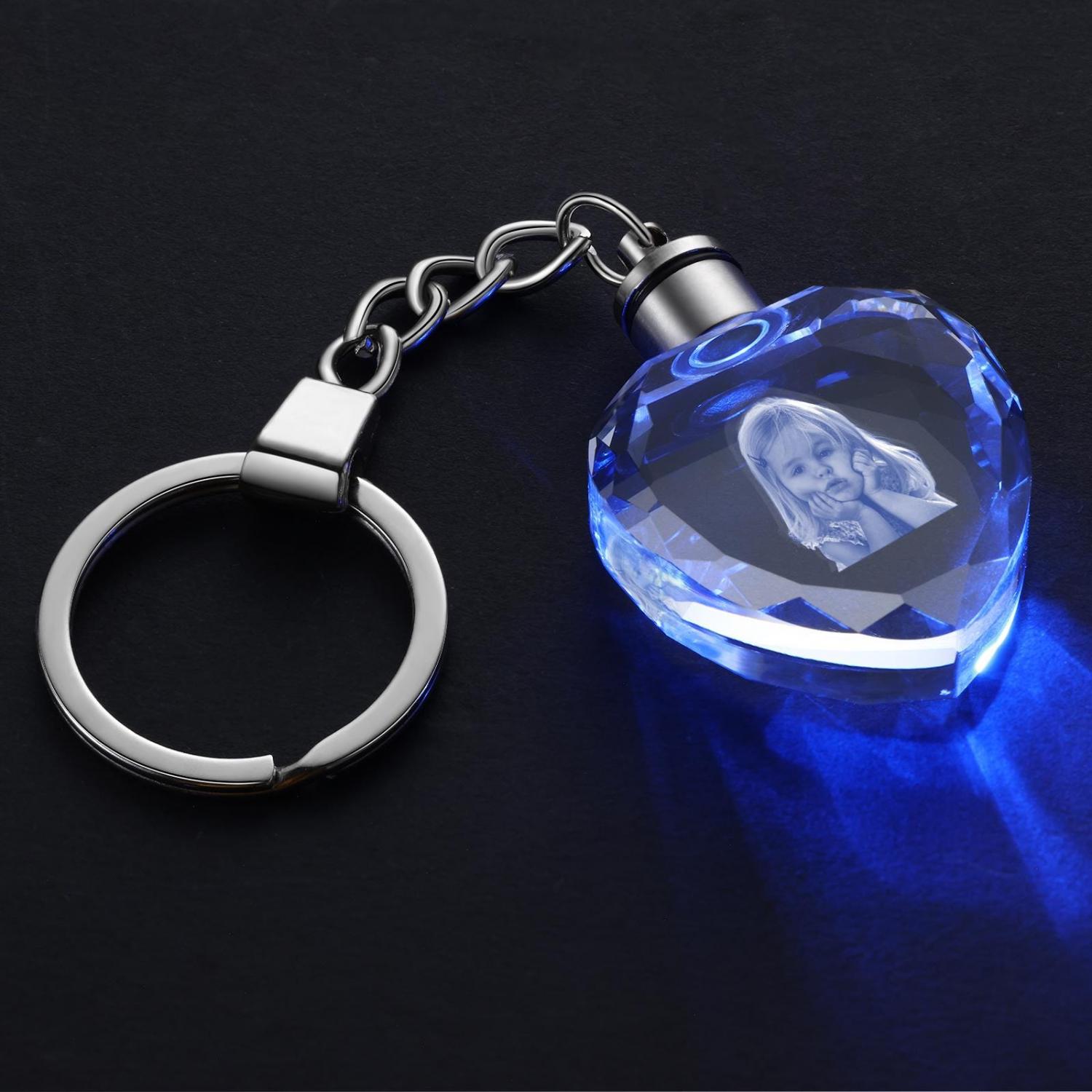 Custom 3D Crystal Photo Keychain, Personalized Picture Keychain, Gift For Boyfriend, Gift For Girlfriend, Anniversary Gift, Christmas Gift