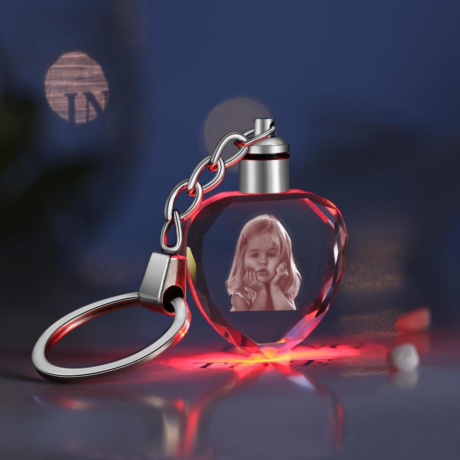 Custom 3D Crystal Photo Keychain, Personalized Picture Keychain, Gift For Boyfriend, Gift For Girlfriend, Anniversary Gift, Christmas Gift
