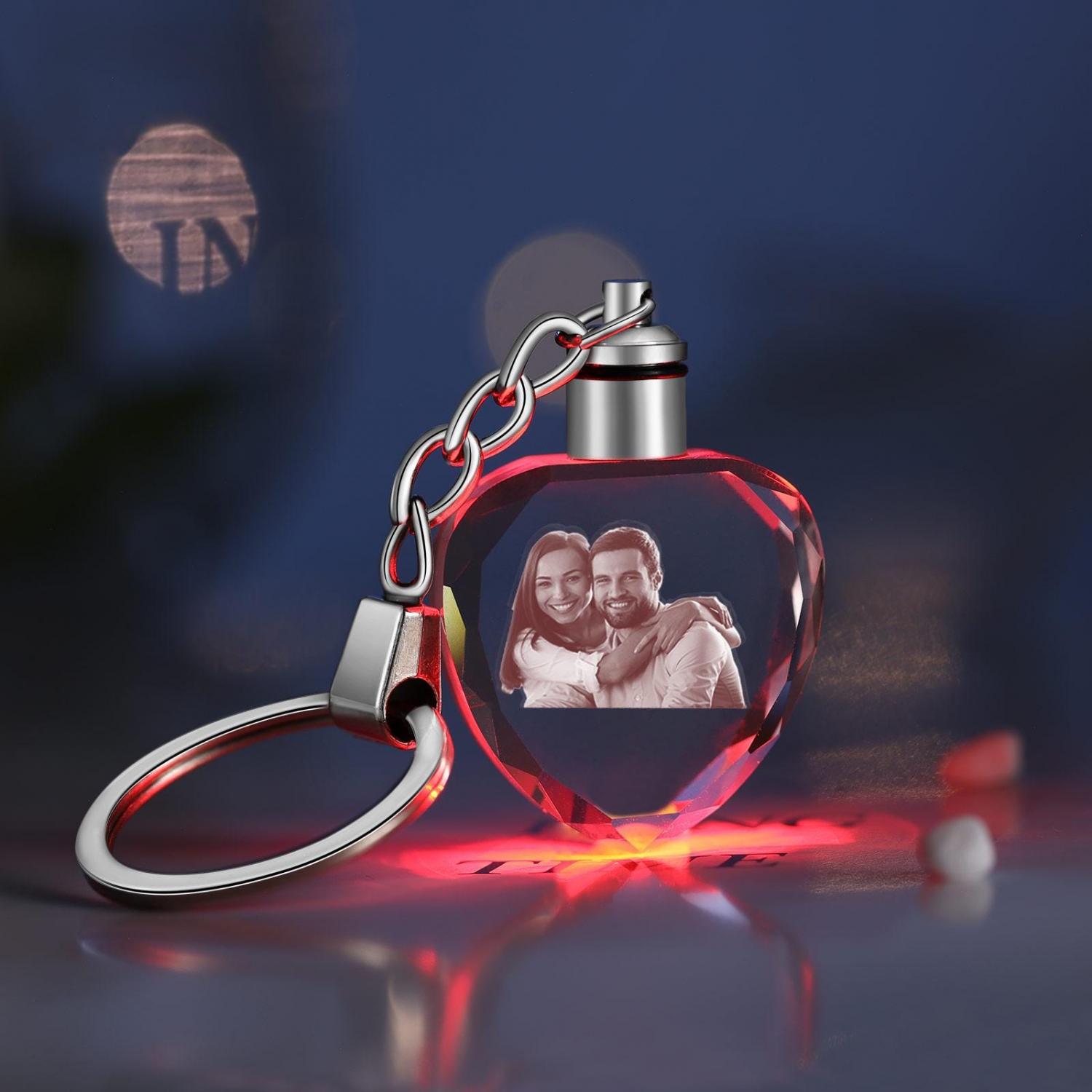 Custom 3D Crystal Photo Keychain, Personalized Picture Keychain, Gift For Boyfriend, Gift For Girlfriend, Anniversary Gift, Christmas Gift