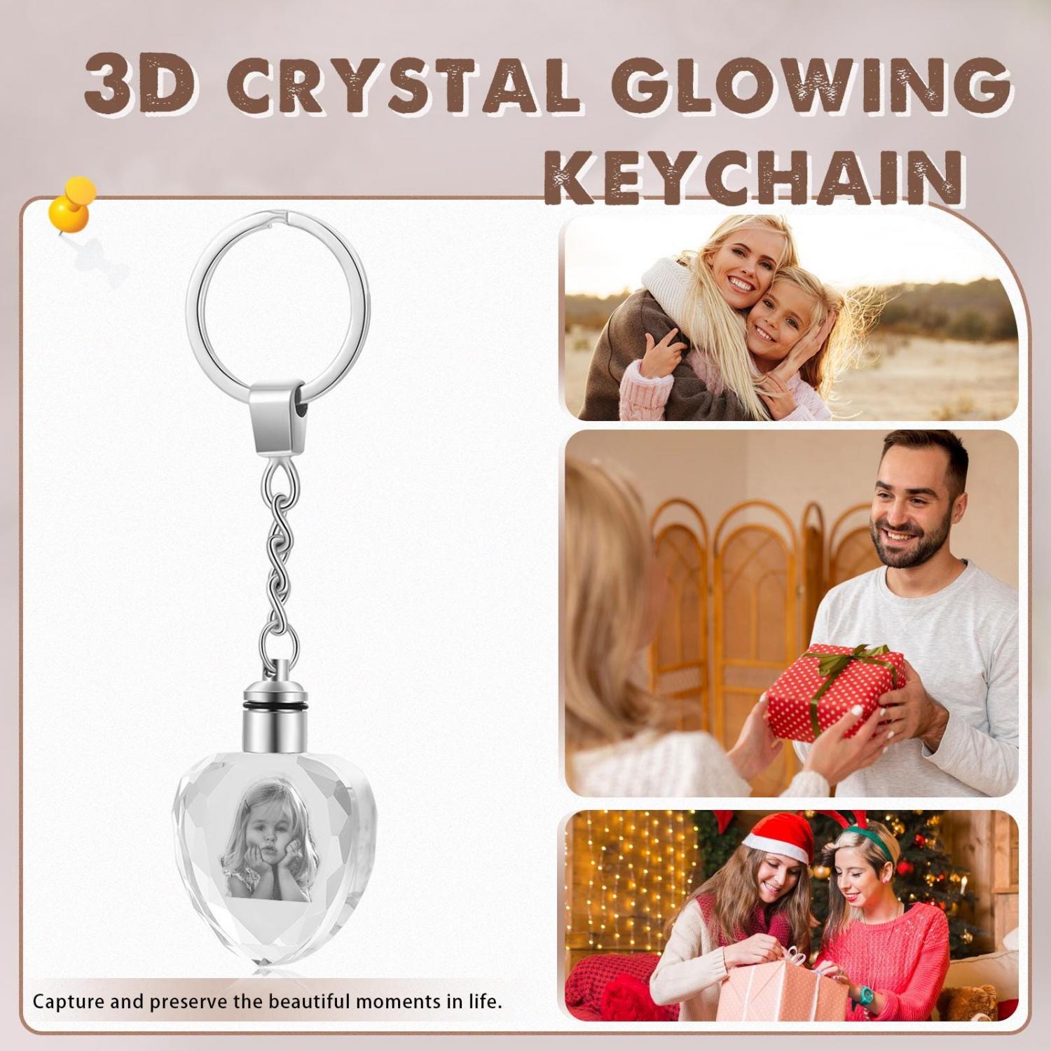 Custom 3D Crystal Photo Keychain, Personalized Picture Keychain, Gift For Boyfriend, Gift For Girlfriend, Anniversary Gift, Christmas Gift