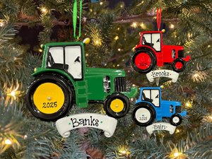 Farmer Tractor Green Deere Blue  New Holland  Versatile Red Case  Swather Chopper Farmer Custom Personalized Christmas Ornament Gift