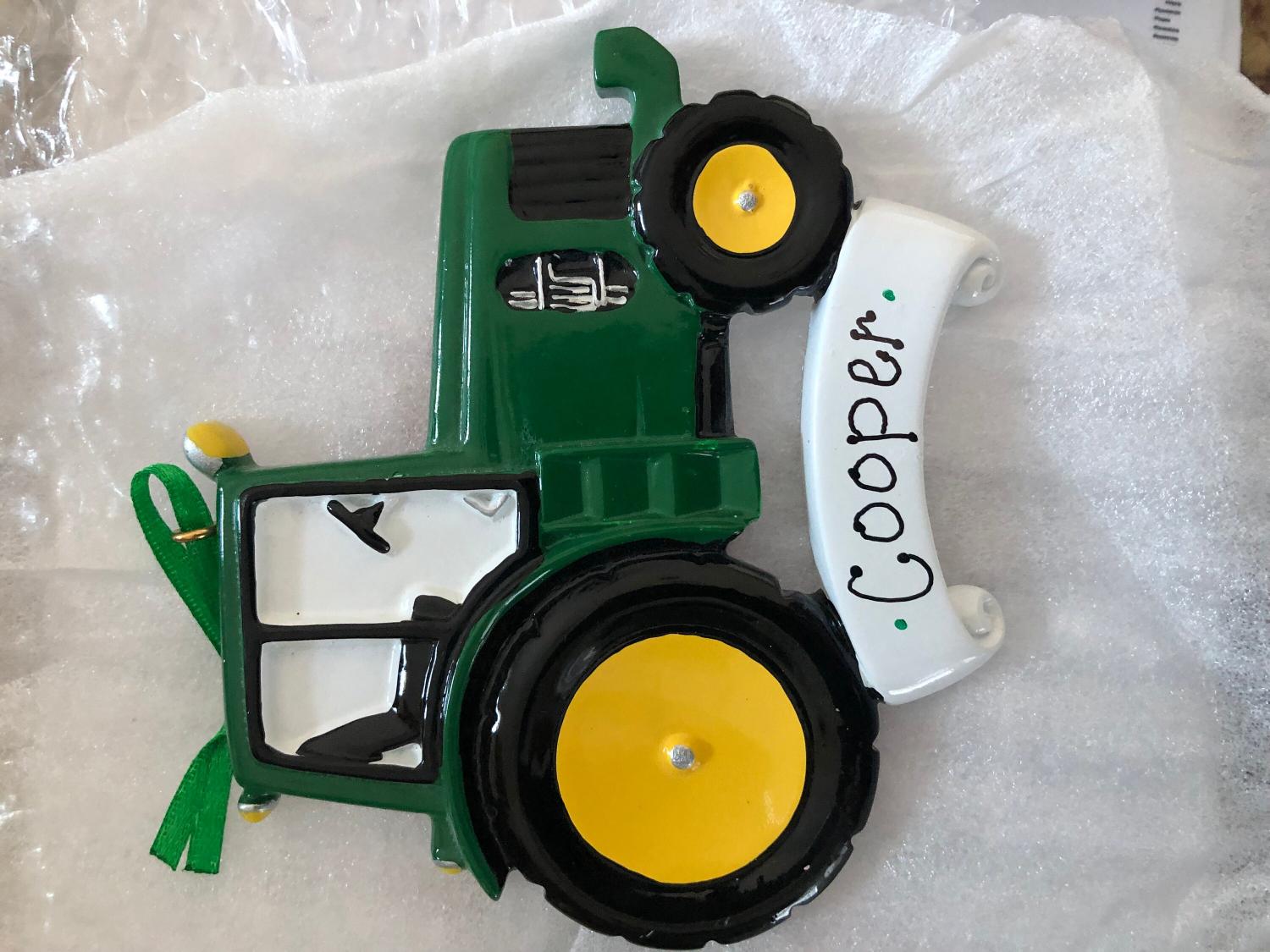 Farmer Tractor Green Deere Blue  New Holland  Versatile Red Case  Swather Chopper Farmer Custom Personalized Christmas Ornament Gift