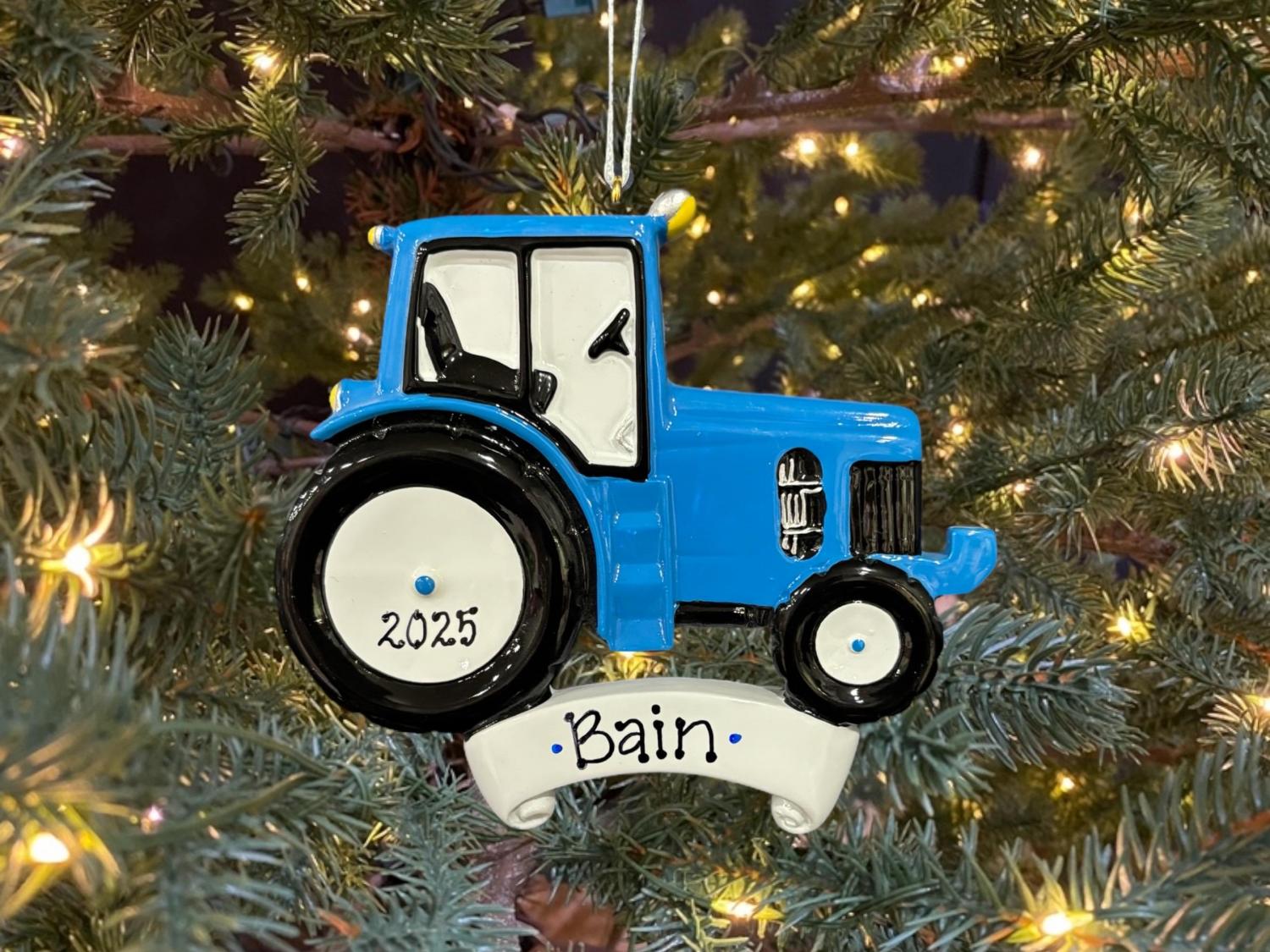 Farmer Tractor Green Deere Blue  New Holland  Versatile Red Case  Swather Chopper Farmer Custom Personalized Christmas Ornament Gift