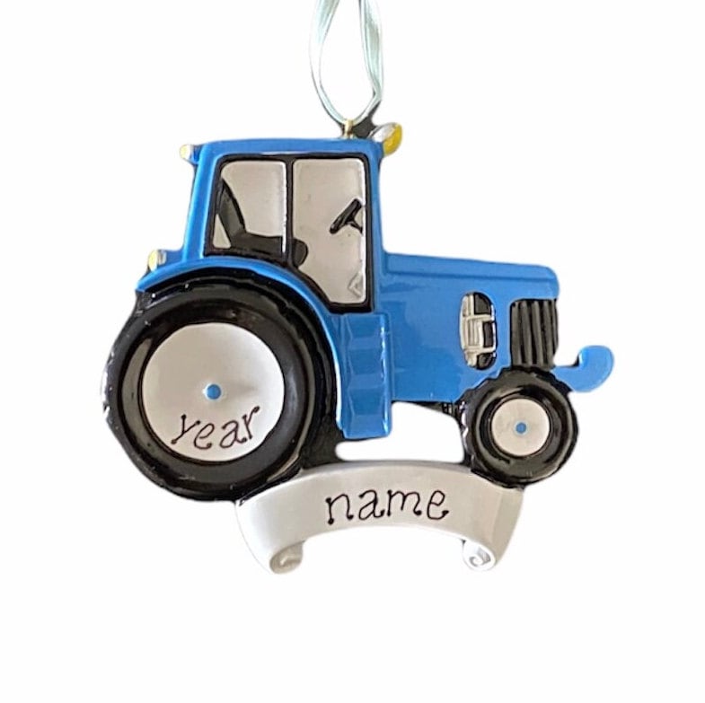 Farmer Tractor Green Deere Blue  New Holland  Versatile Red Case  Swather Chopper Farmer Custom Personalized Christmas Ornament Gift
