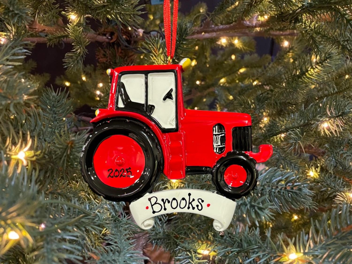 Farmer Tractor Green Deere Blue  New Holland  Versatile Red Case  Swather Chopper Farmer Custom Personalized Christmas Ornament Gift