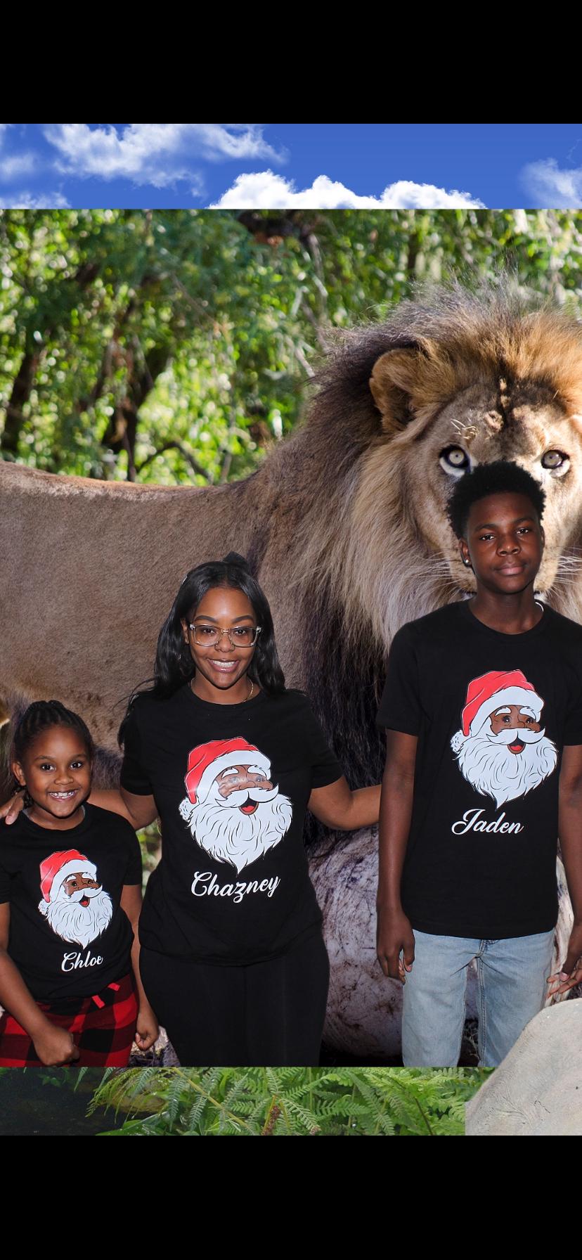 Santa Claus Family T-Shirt, Black Family Shirts, Christmas Matching Family Shirt, African American Melanin Christmas Tee, Santa Crew Shirt
