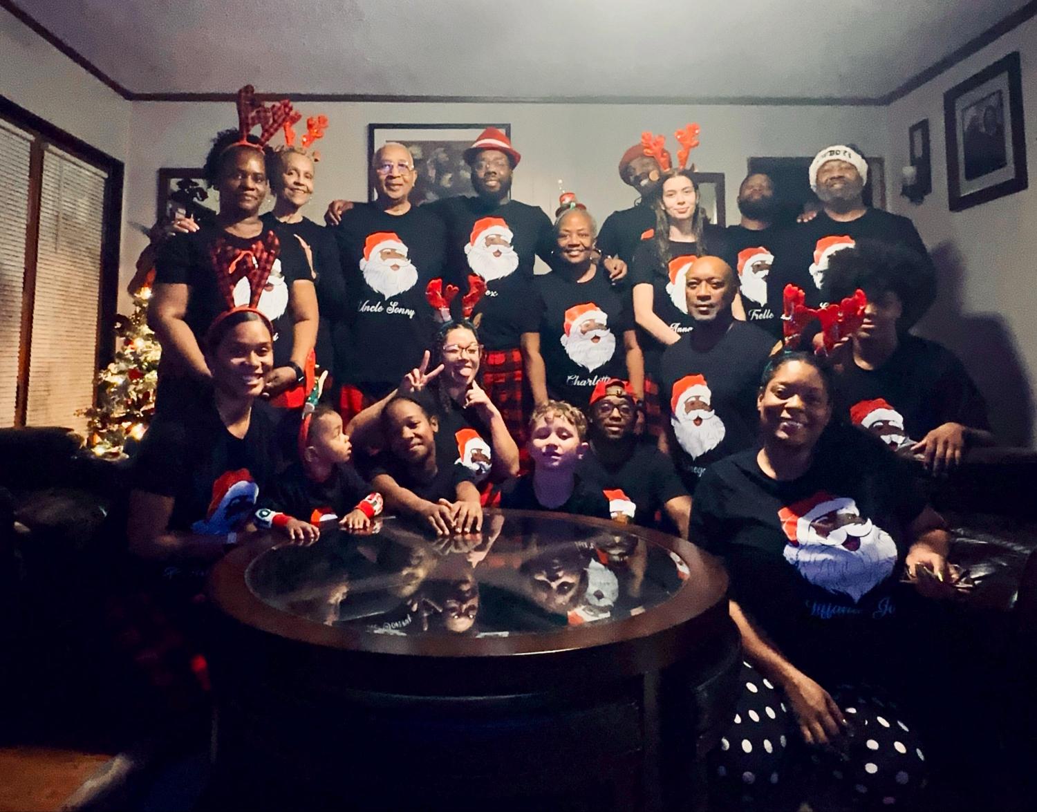 Santa Claus Family T-Shirt, Black Family Shirts, Christmas Matching Family Shirt, African American Melanin Christmas Tee, Santa Crew Shirt
