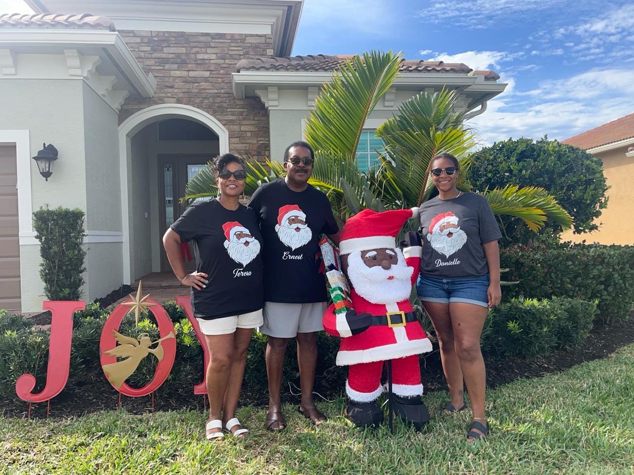 Santa Claus Family T-Shirt, Black Family Shirts, Christmas Matching Family Shirt, African American Melanin Christmas Tee, Santa Crew Shirt