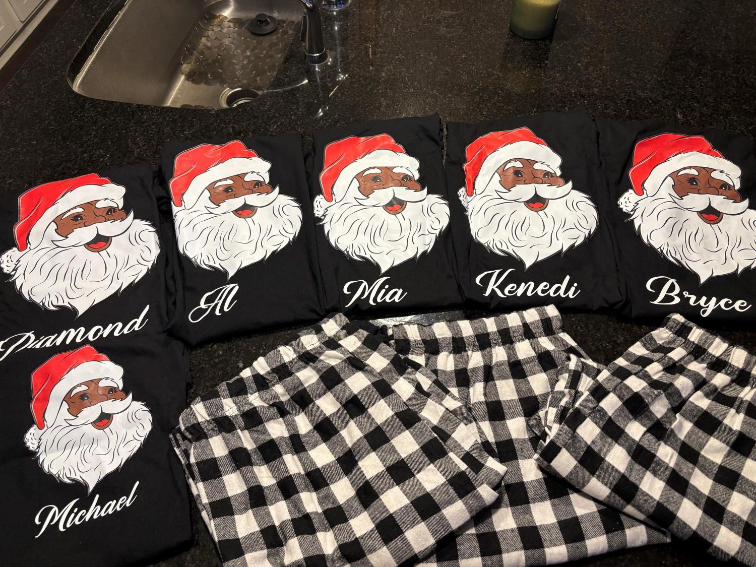 Santa Claus Family T-Shirt, Black Family Shirts, Christmas Matching Family Shirt, African American Melanin Christmas Tee, Santa Crew Shirt