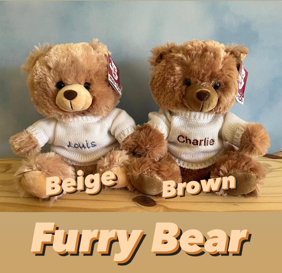 Personalized Teddy Bear - Custom embroidered white knit sweater - Boyfriend/girlfriend gift - Baby shower - Very soft and cute! - Size 10"