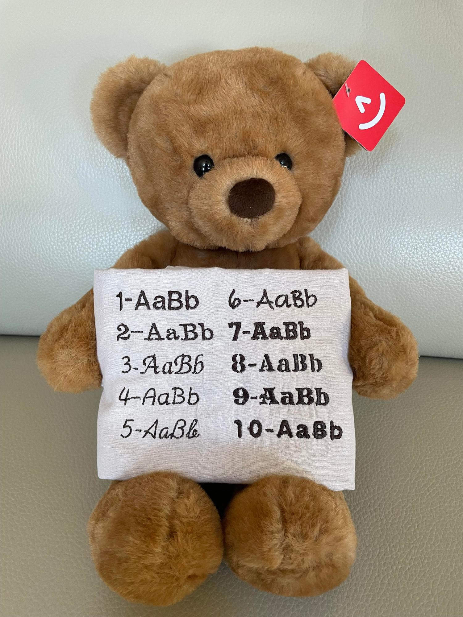 Personalized Teddy Bear - Custom embroidered white knit sweater - Boyfriend/girlfriend gift - Baby shower - Very soft and cute! - Size 10"