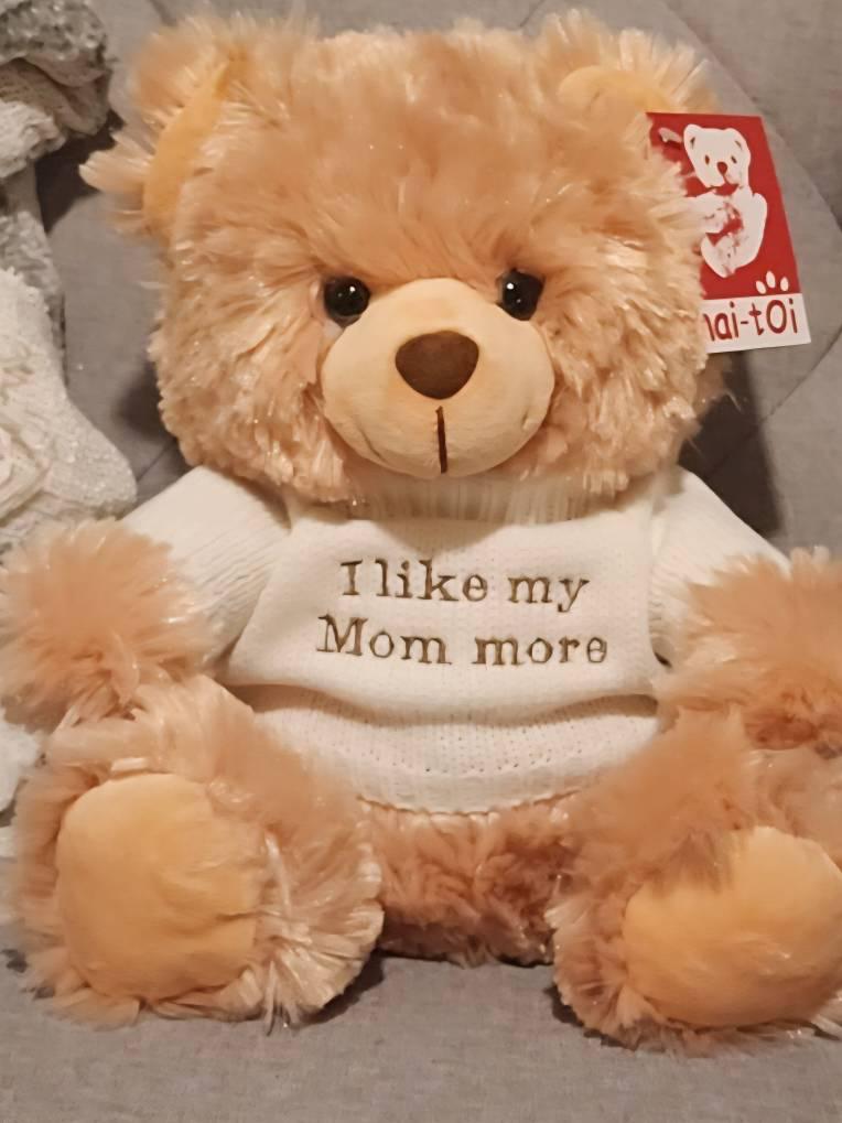 Personalized Teddy Bear - Custom embroidered white knit sweater - Boyfriend/girlfriend gift - Baby shower - Very soft and cute! - Size 10"