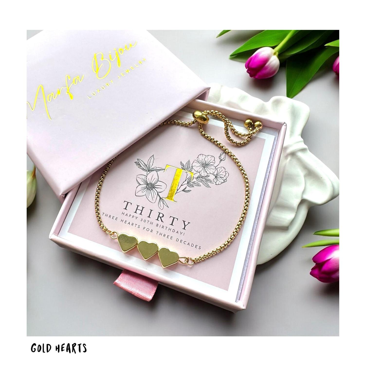 20th • 30th • 40th • 50th  Birthday Gift Bracelet • Adjustable Bracelet  • Women Decade Bracelet  • Gift For Friend • Birthstone Bracelet