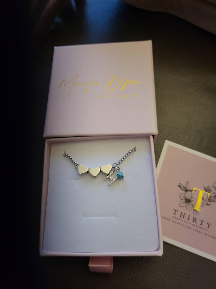 20th • 30th • 40th • 50th  Birthday Gift Bracelet • Adjustable Bracelet  • Women Decade Bracelet  • Gift For Friend • Birthstone Bracelet