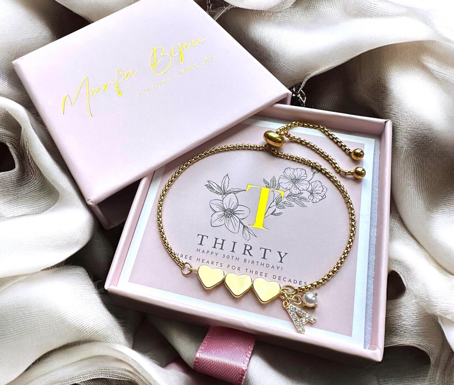 20th • 30th • 40th • 50th  Birthday Gift Bracelet • Adjustable Bracelet  • Women Decade Bracelet  • Gift For Friend • Birthstone Bracelet