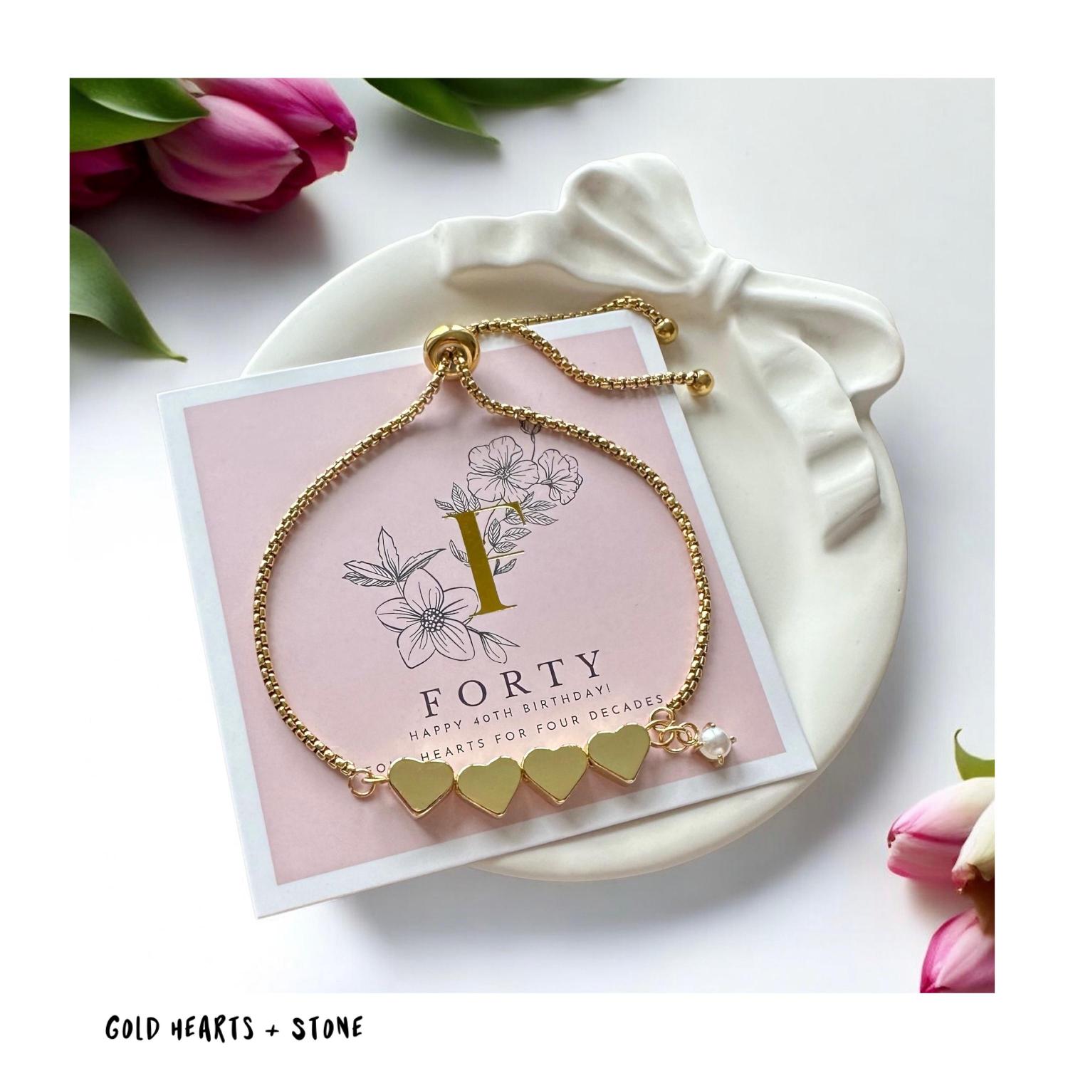 20th • 30th • 40th • 50th  Birthday Gift Bracelet • Adjustable Bracelet  • Women Decade Bracelet  • Gift For Friend • Birthstone Bracelet