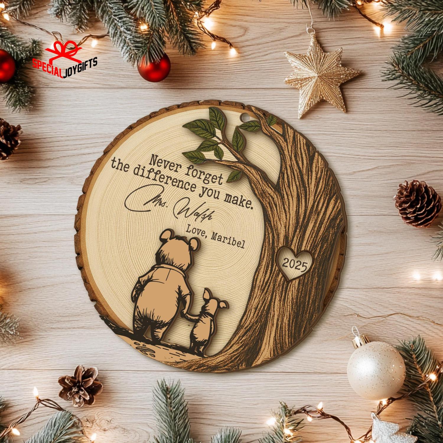 Teacher Christmas Ornament, Teacher Appreciation Gift, Never Forget the Difference You Make, Thank You Teacher, End of Year Gift for Teacher