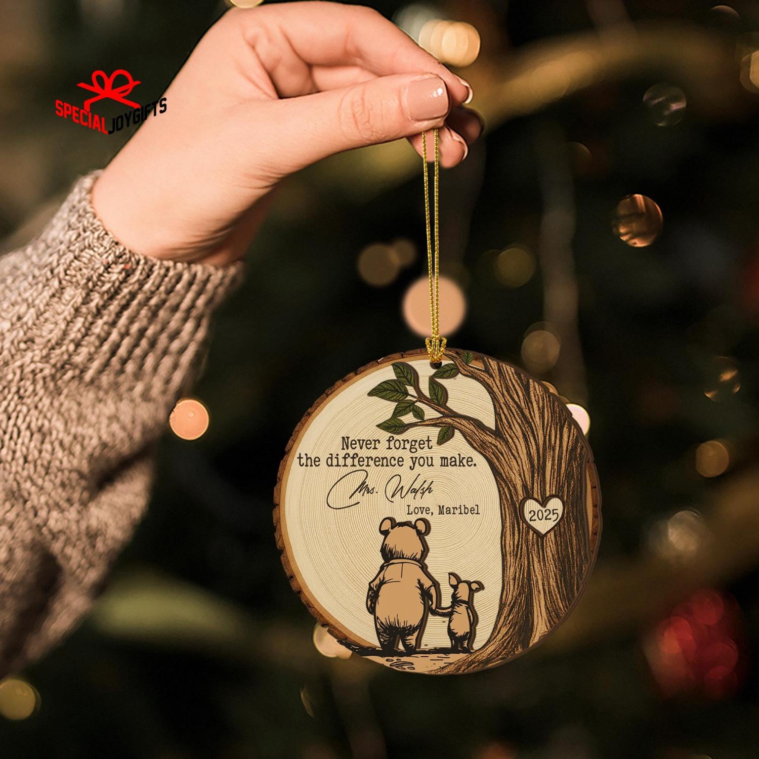 Teacher Christmas Ornament, Teacher Appreciation Gift, Never Forget the Difference You Make, Thank You Teacher, End of Year Gift for Teacher