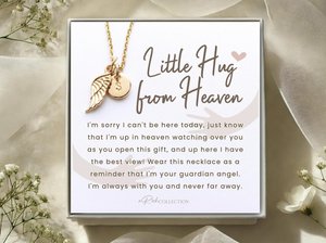 Hug from Heaven Gift from Angel Wings Necklace Gift from Heaven Birthday Christmas Keepsake Letter from Heaven Sympathy Condolence Gift