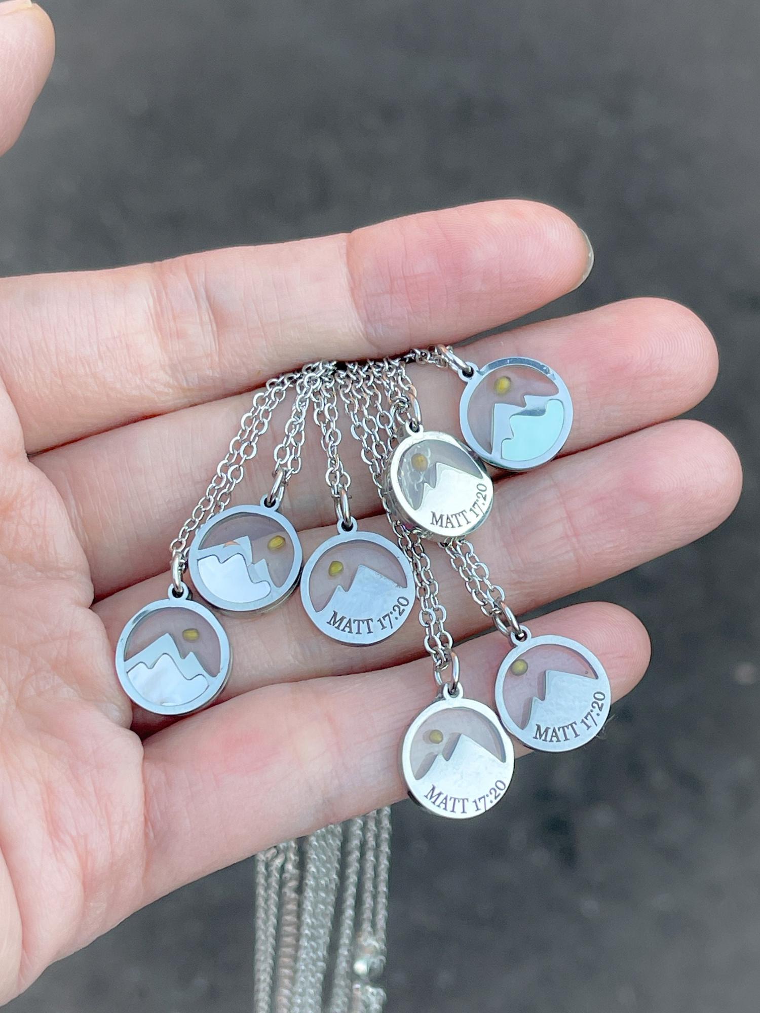 gift for her sister in Christ Mustard seed necklace Mountain Faith Christian jewelry Pearl friend church Christmas gift for daughter GOD