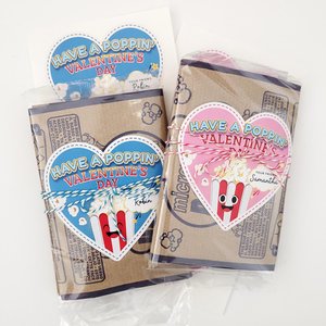 Personalized Popcorn Valentine Stickers: Heart Shaped Labels