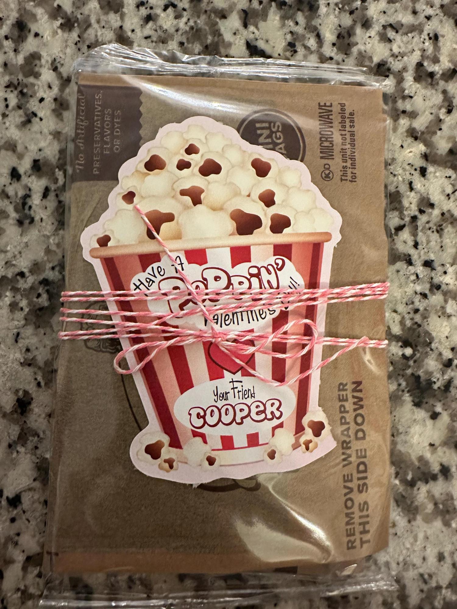 Kids Valentines, Valentine Popcorn Stickers, Die Cut Valentine Popcorn Stickers, Kids classroom Poppin Valentines, Valentines for Boys Girls