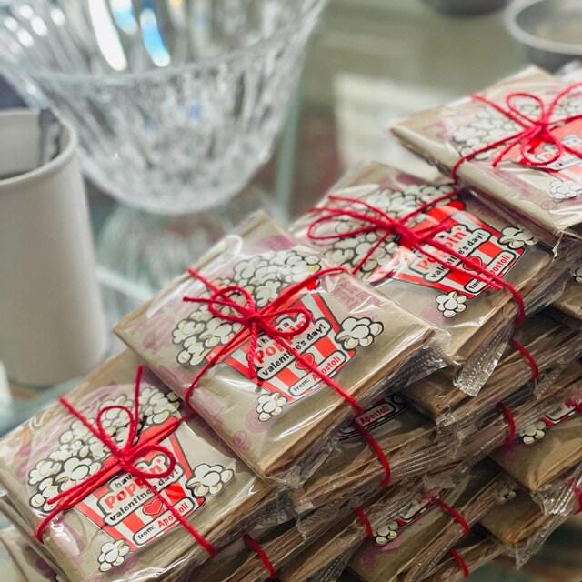 Popcorn Valentine Stickers, Class Valentines, Preschool Valentines, Coworker Valentine, Have a Poppin' Valentines Day, School Valentines