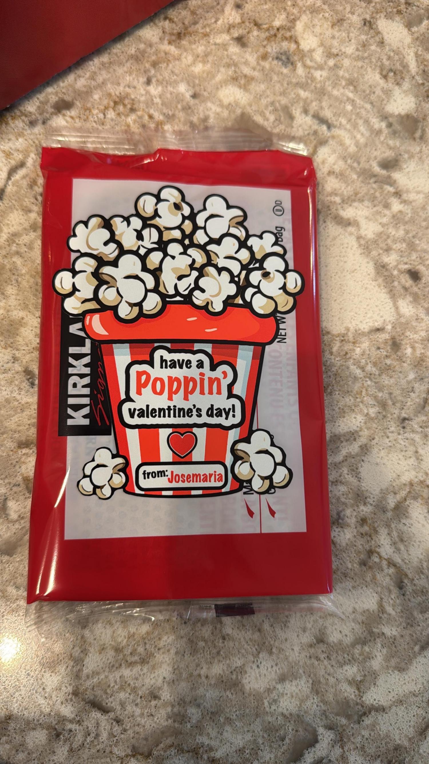 Popcorn Valentine Stickers, Class Valentines, Preschool Valentines, Coworker Valentine, Have a Poppin' Valentines Day, School Valentines