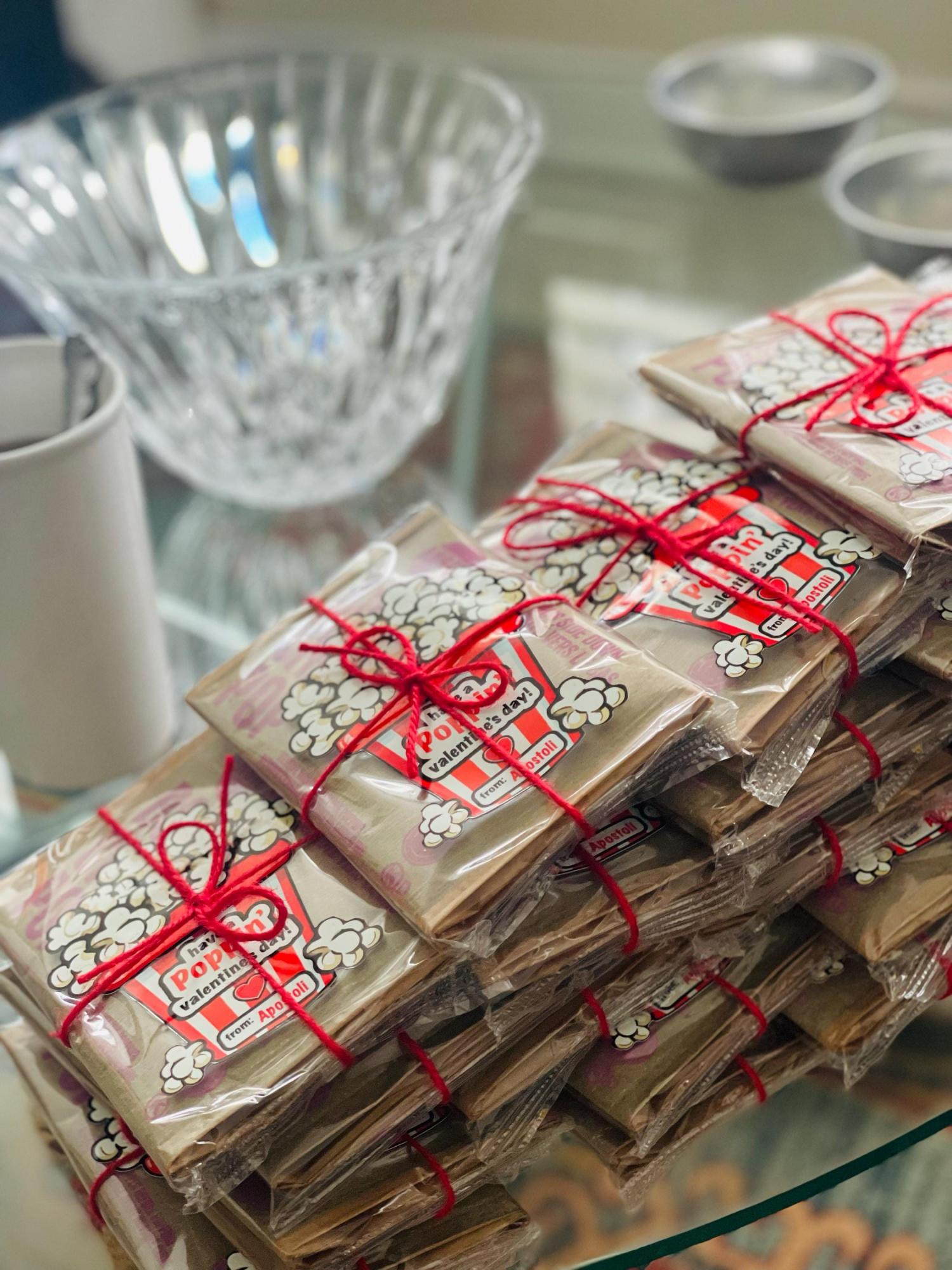 Popcorn Valentine Stickers, Class Valentines, Preschool Valentines, Coworker Valentine, Have a Poppin' Valentines Day, School Valentines