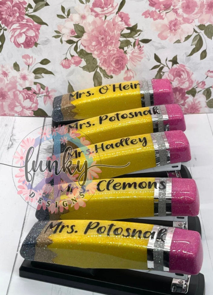 Pencil Stapler | Glitter Stapler | Teacher Gifts | Personalized Teacher Gifts | Customized Stapler | Gifts for her | Gifts for him | Stapler