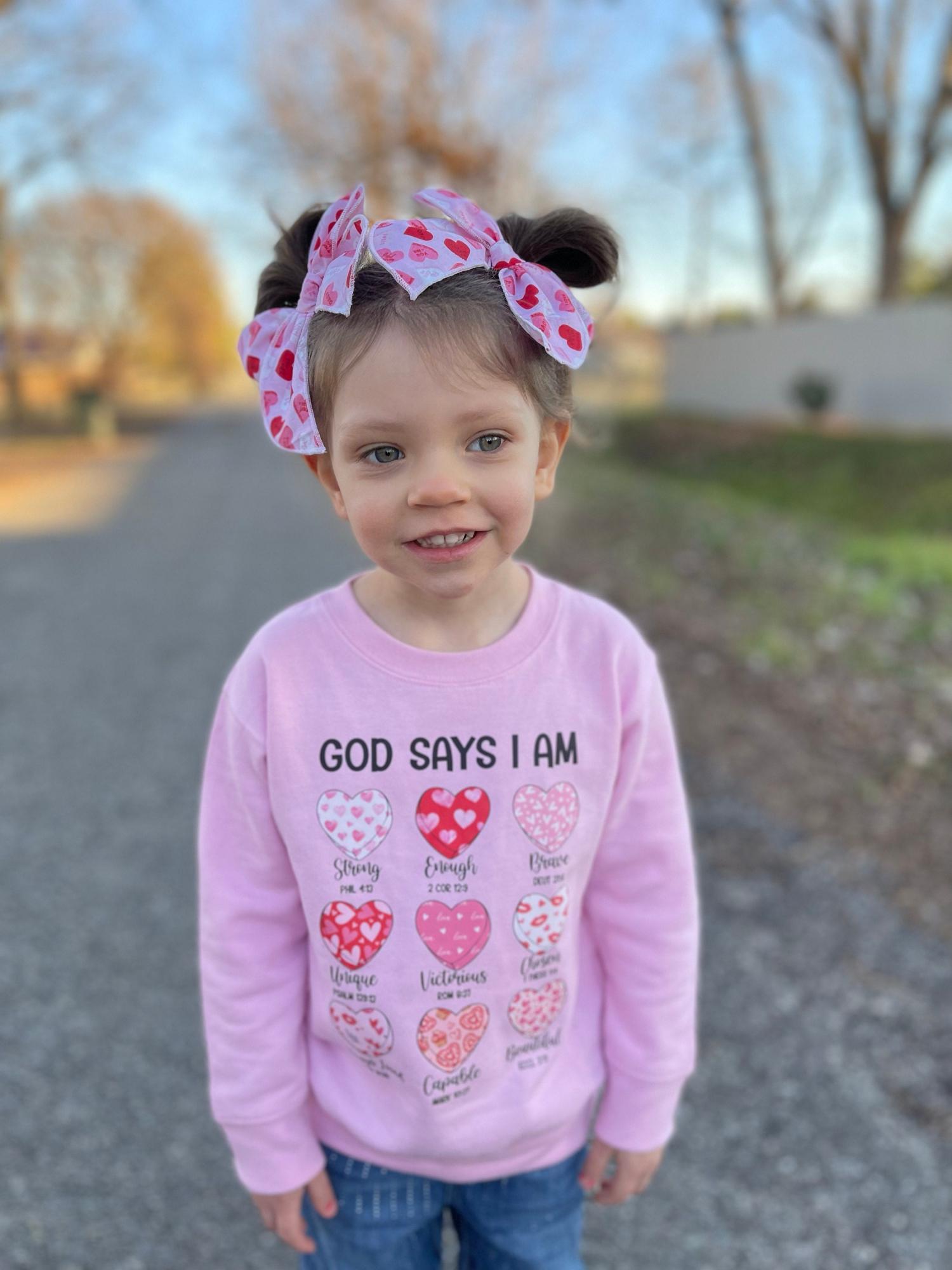 Valentines Day Shirt, For Girls, Christian Sweatshirt, Heart  Shirt, Valentine's Day Gift For Girl