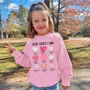 Valentines Day Shirt, For Girls, Christian Sweatshirt, Heart  Shirt, Valentine's Day Gift For Girl