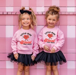Little Miss Steal Your Heart, Kids Valentines shirt, toddler valentine, valentine sweater, retro valentines , kid valentines gift