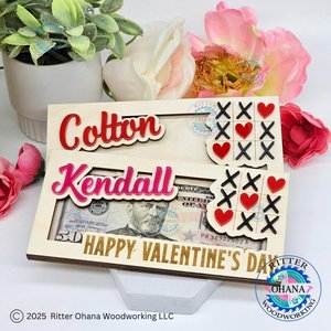 Valentine Money Holder, Personalized Valentine Gift for mom, Valentine's Day Money Gift Idea, Valentines Day Card, Valentines Gift for teens